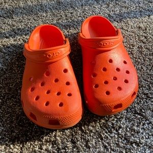Orange crocs